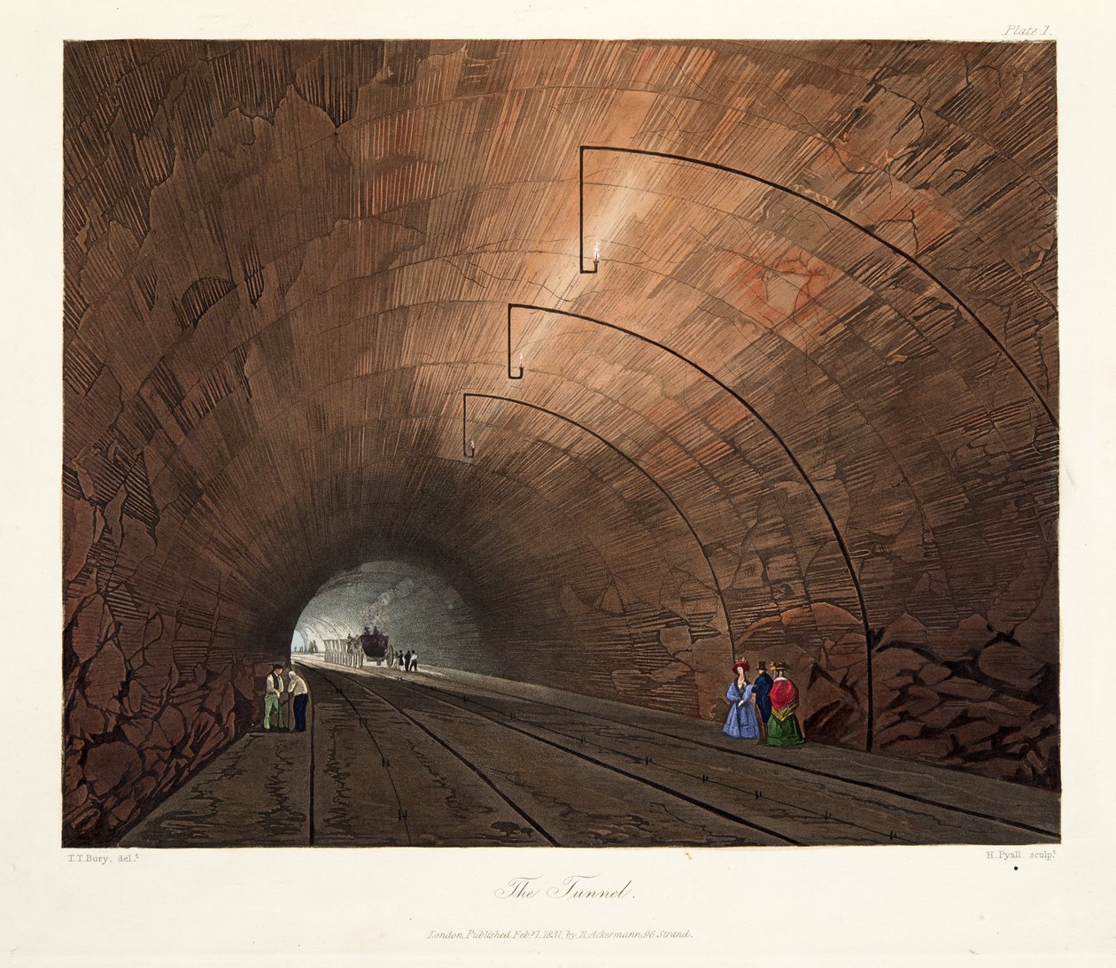隧道，1831年（手工彩色雕刻） 作者 托马斯·塔尔伯特·伯里