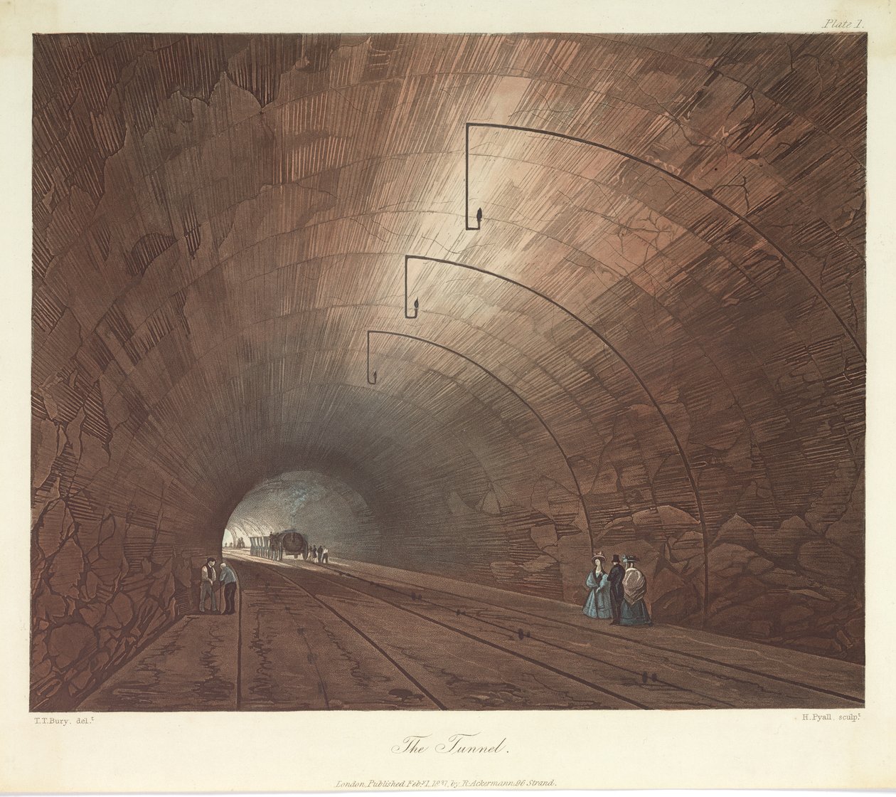 隧道，由Henry Pyall（1795-1833）1831（彩色aquatint）雕刻 作者 托马斯·塔尔伯特（Thomas Talbot）