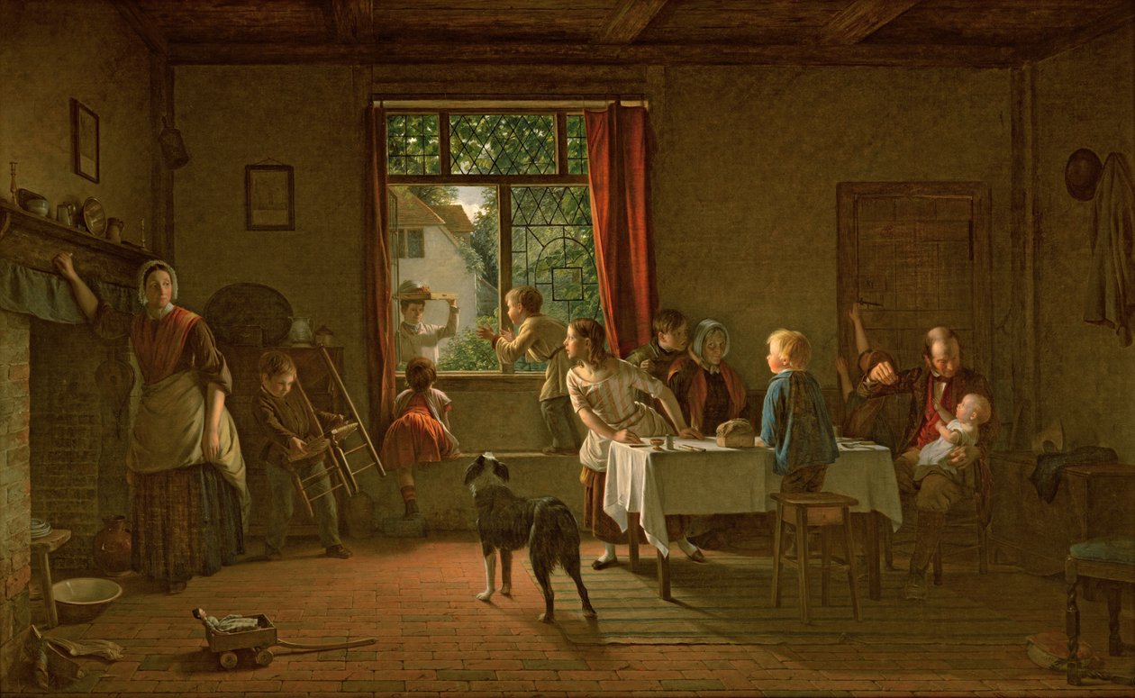 烤猪，1862年 作者 托马斯·韦伯斯特