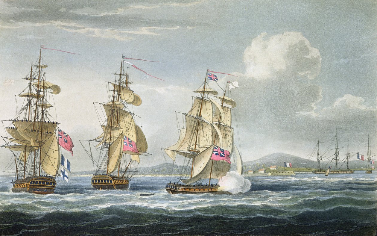 Tamatave堡垒的投降，由T. Sutherland为J.Ralfe撰写的“英国海军年表”，1820年出版 作者 托马斯·惠特科姆