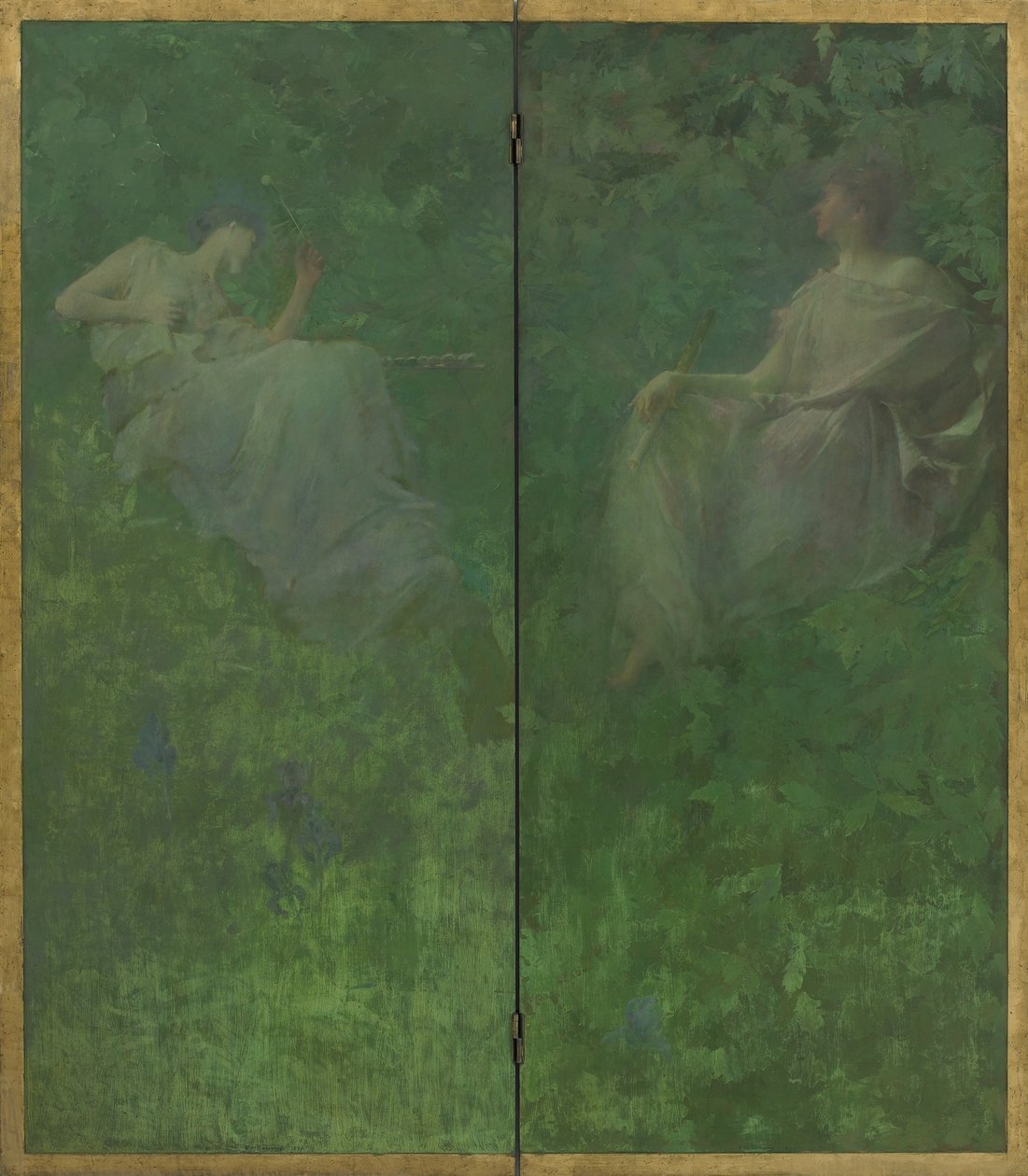 The Four Sylvan Sounds，1896-97（木板上的油） 作者 托马斯·威尔默·杜温