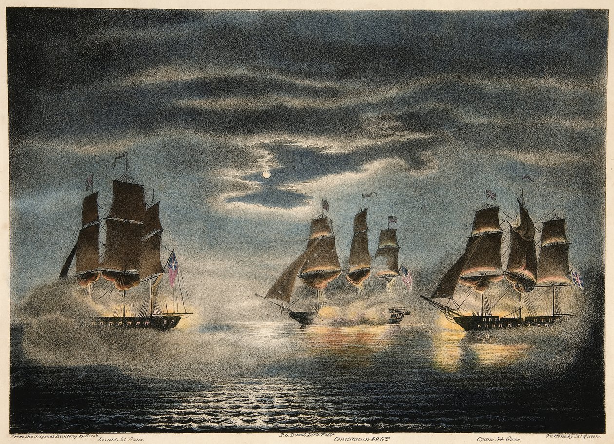 根据美国军舰宪法，从军队和海军杂志，酒吧捕获HM Ships Cyane＆Levant。 1840 作者 托马斯·伯奇