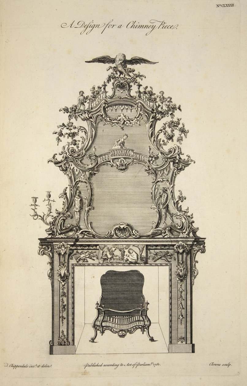 设计烟囱，酒吧。 1761 作者 奇彭代尔之后的托马斯