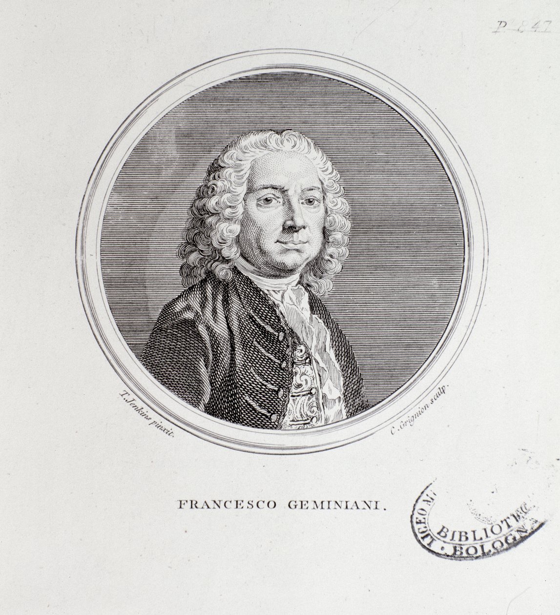 Francesco Geminiani（1687-1762）意大利作曲家和大提琴手的画像 作者 托马斯·詹金斯