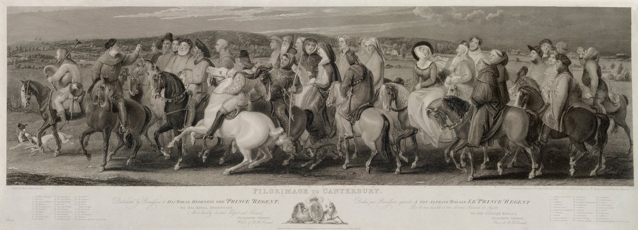 坎特伯雷朝圣，由詹姆斯希思（1757-1834）和路易吉·施亚沃内蒂（1765-1810）（蚀刻和雕刻）雕刻而成 作者 托马斯·斯托达德