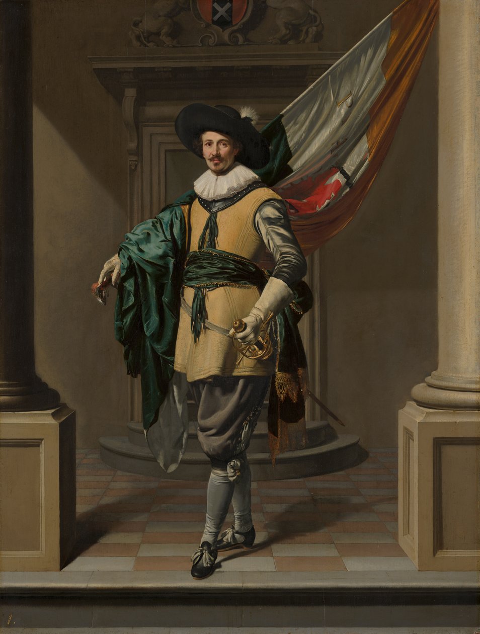 Loef Vredericx（1590-1668）的肖像作为标准持票人 作者 托马斯德凯瑟