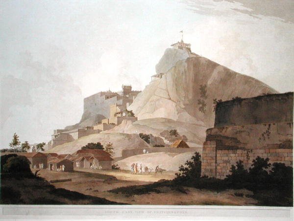 Trichinopoly的东南景，板块49来自《东方风景》。印度斯坦的二十四景》，由托马斯和威廉（1769-1837）丹尼尔雕刻。 作者 托马斯（后）丹尼尔