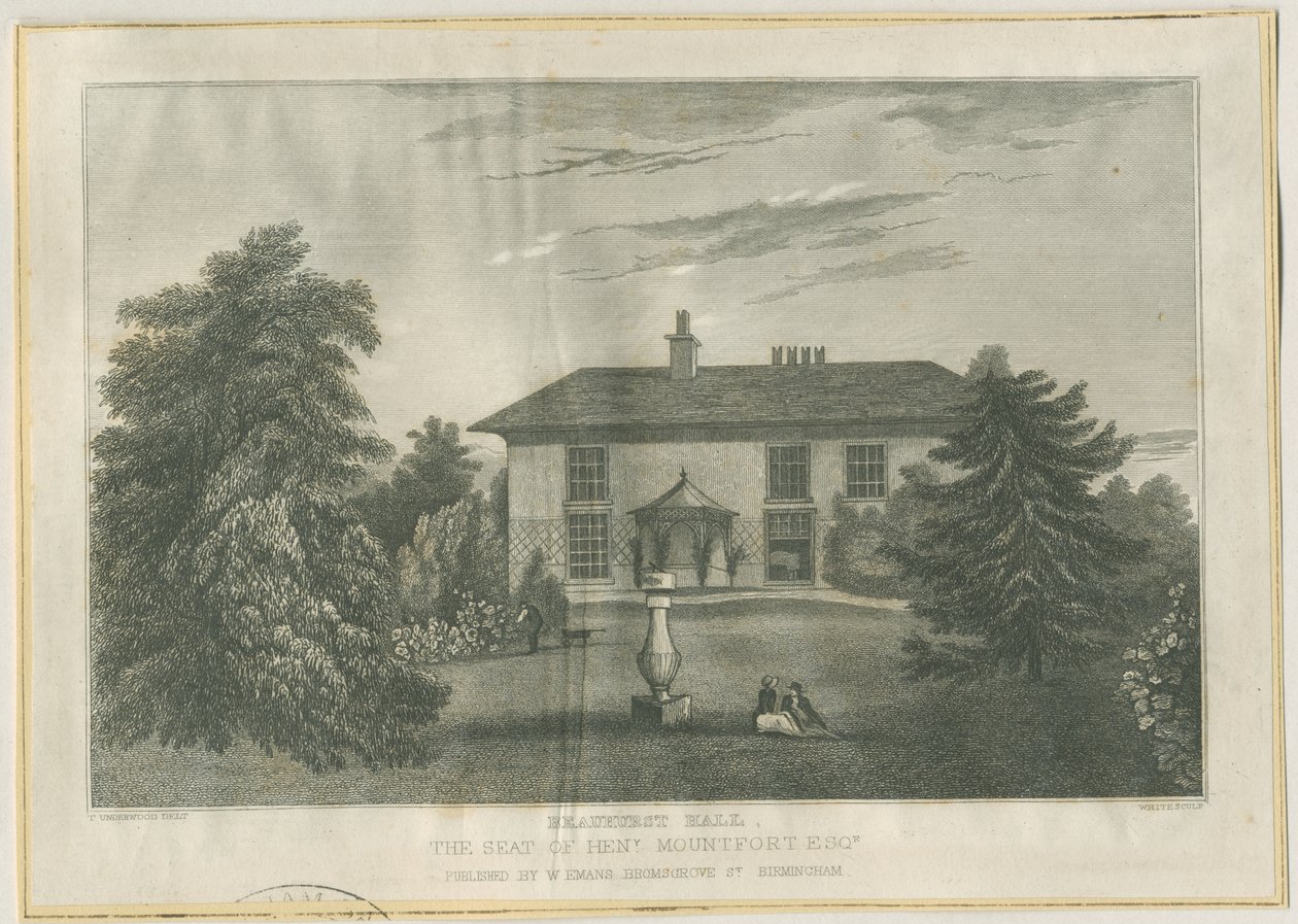 Checkley-Beauhurst Hall：雕刻，nd [c 1820-1830]（印刷） 作者 托马斯（后）安德伍德（Underwood）