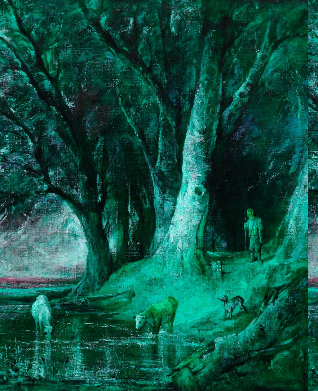 树林的边缘（布面油画） 作者 托马斯 (attr.to) 墓地