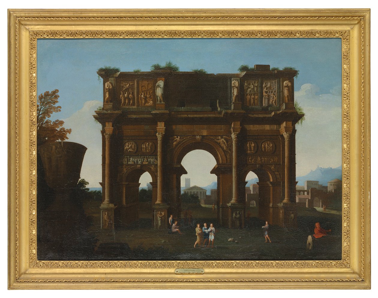 君士坦丁拱门的建筑随想曲（布面油画） 作者 托马斯·布兰切特（Thomas Blanchet）