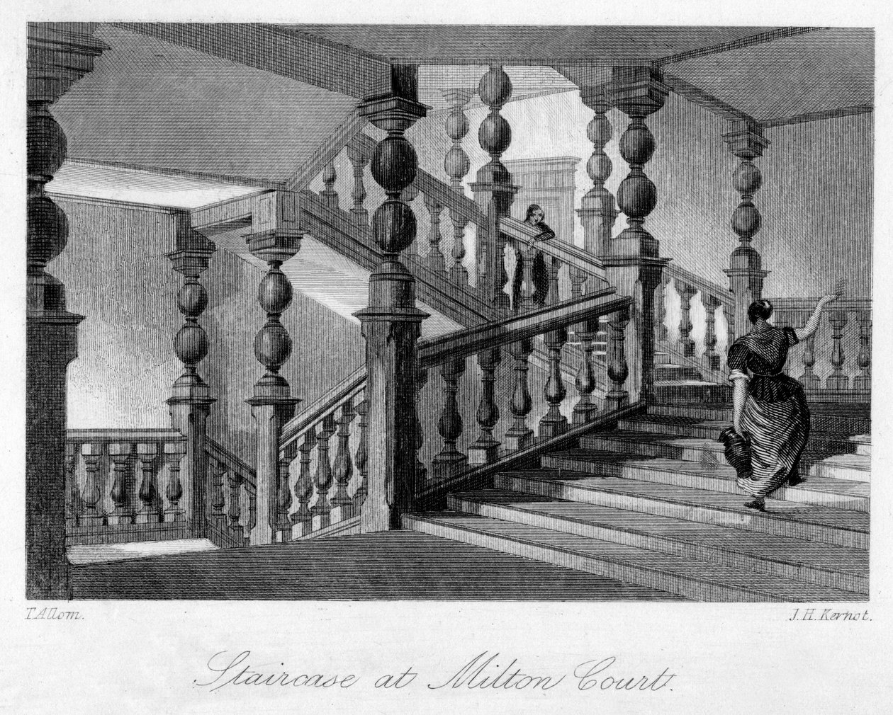 19世纪，萨里多金附近的米尔顿法院（Milton Court）的Staitcase。 作者 托马斯·阿隆