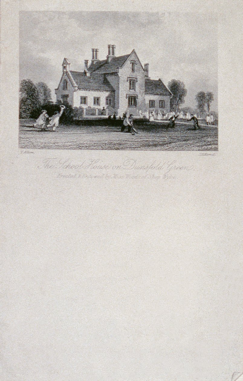 Dunsfold Green学校宿舍，萨里，1850年（钢线雕刻） 作者 托马斯·阿隆