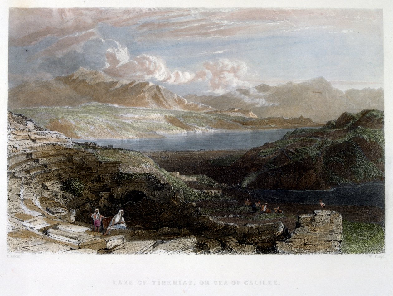 巴勒斯坦的提比略（加利利），约 1837 年（水彩画） 作者 托马斯·阿隆