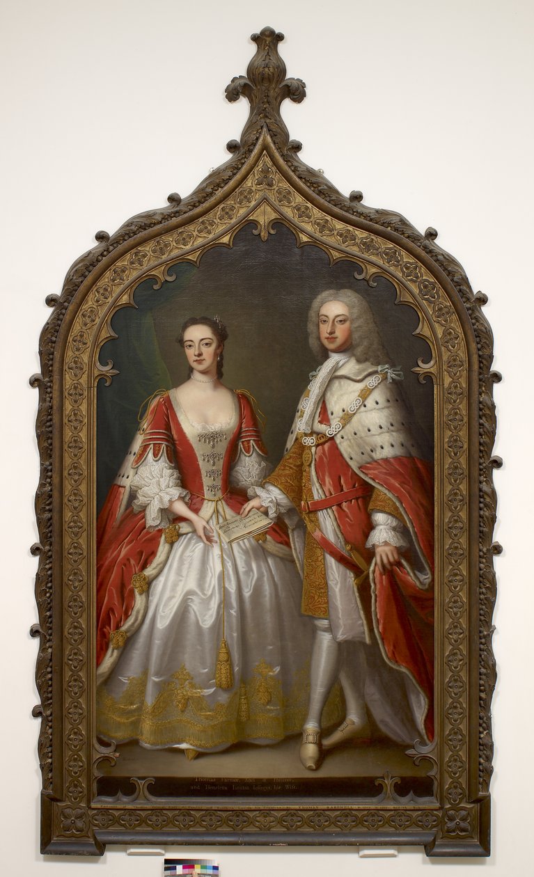 Pomfret的第一伯爵，Pomfret伯爵夫人Henrietta Louisa的Thomas Fermor，1750 作者 托马斯·巴德威尔
