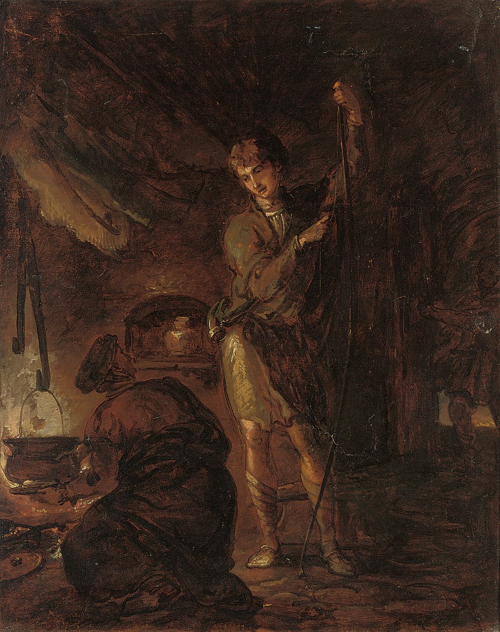 威廉·考珀（William Cowper）的“任务”（The Task）中的场景，一个男孩鞠躬，1785年 作者 巴斯的托马斯·巴克