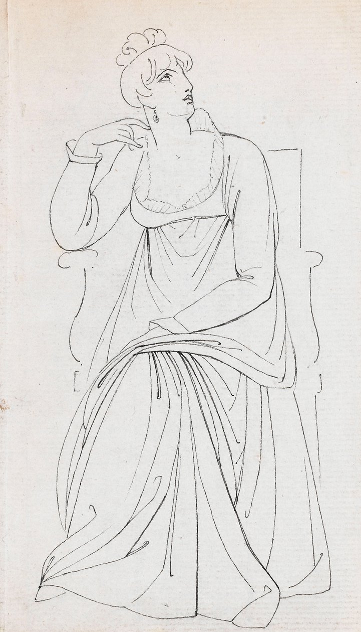 一位坐着的妇女，可能是夏洛特-纳尔逊（右图） 作者 托马斯·巴克斯特