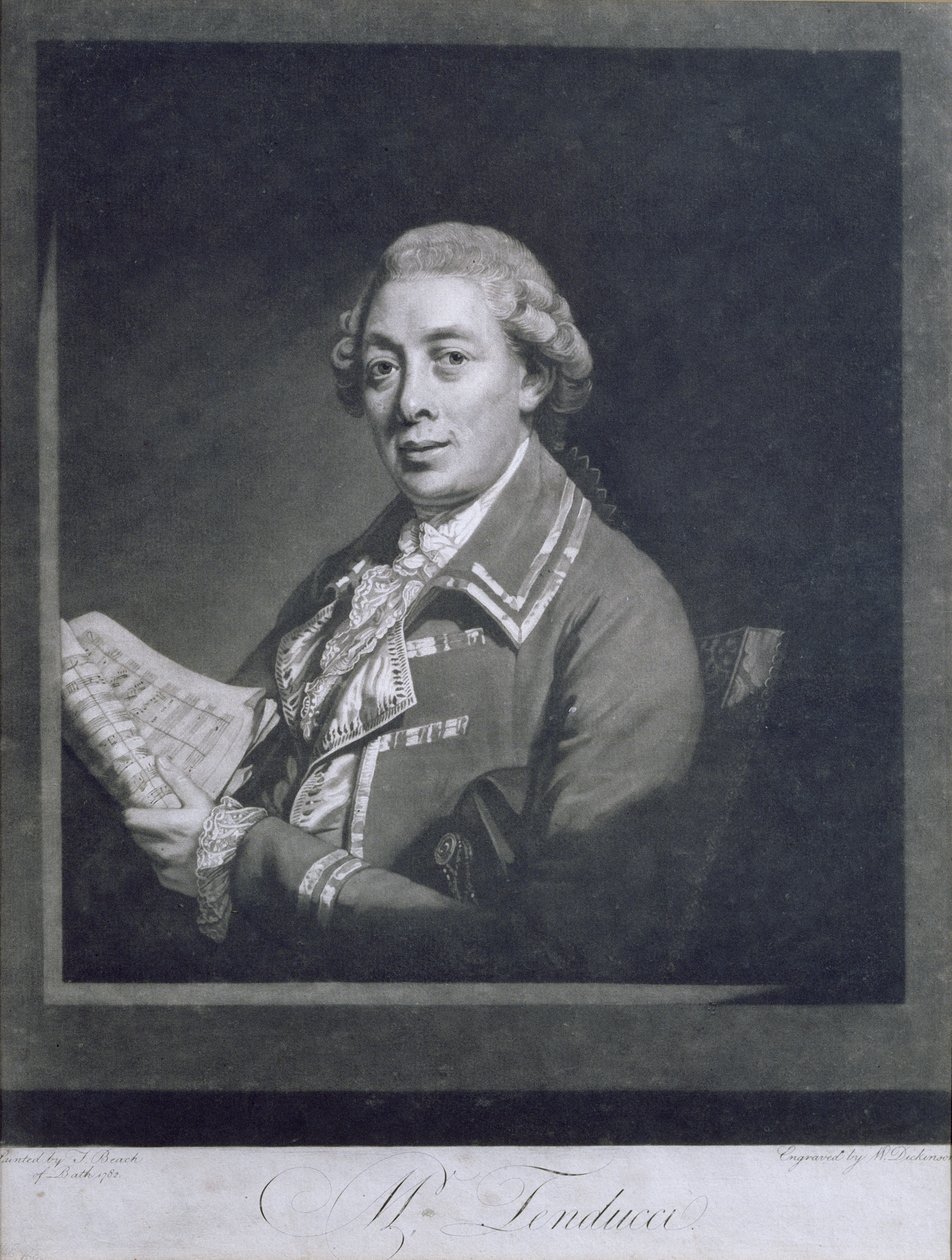 Giusto Ferdinando Tenducci（c.1735-90）的肖像，意大利阉人，由William Dickinson（1746-1823）雕刻，1782年 作者 托马斯海滩