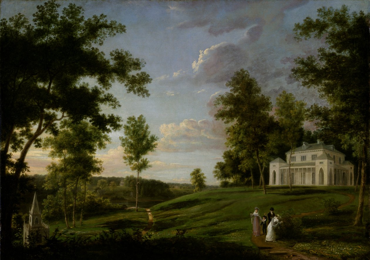 Sedgeley公园的东南景观，James Cowles Fisher, Esq.的乡村住所，约1819年。 作者 托马斯·伯奇