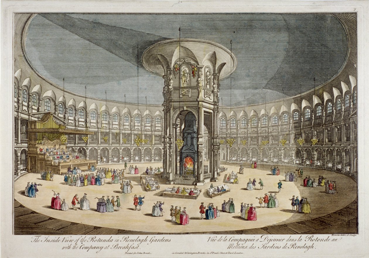 伦敦切尔西Ranelagh花园的圆形大厅，约1750年 作者 托马斯·鲍尔斯（Thomas Bowles）