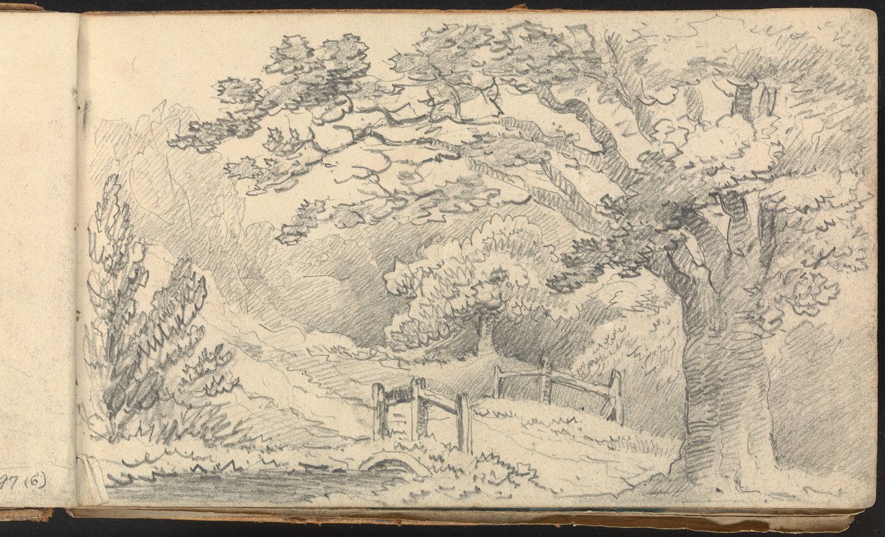 山水人物研究册：有桥的田园风光 作者 托马斯布拉德肖