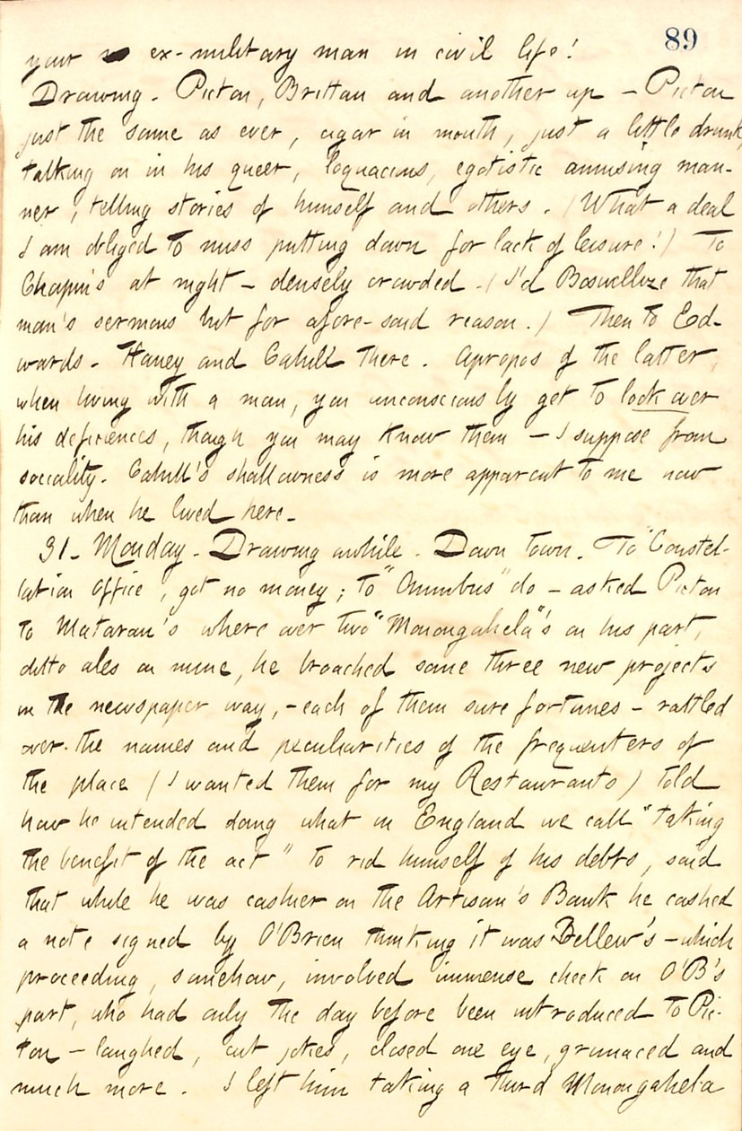 托马斯-巴特勒-冈恩的日记。第10卷，第101页，1859年1月30-31日 作者 托马斯·巴特勒·冈恩
