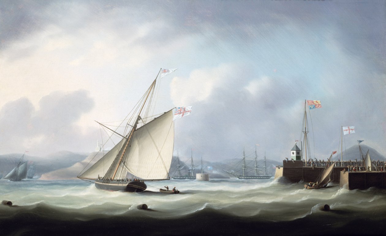 1822年在利斯港抵达乔治四世 作者 托马斯·巴特沃斯（Thomas Buttersworth）