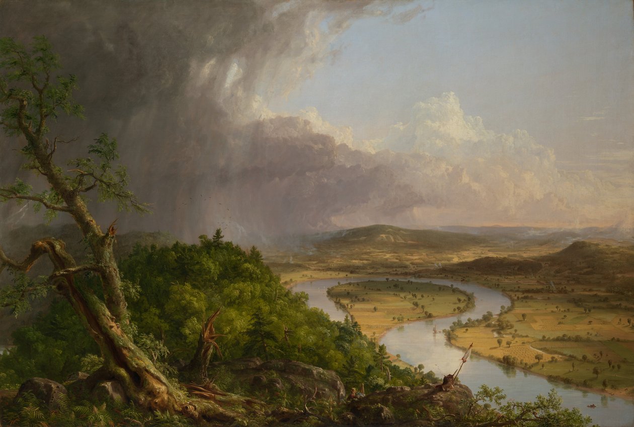 雷暴过后，马萨诸塞州北安普敦霍利奥克山的景色-牛津，1836年。 作者 托马斯·科尔