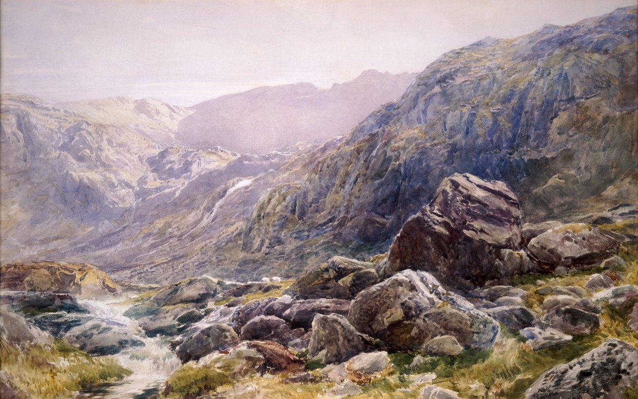 Llanberis山口，1875年。 作者 托马斯·科利尔