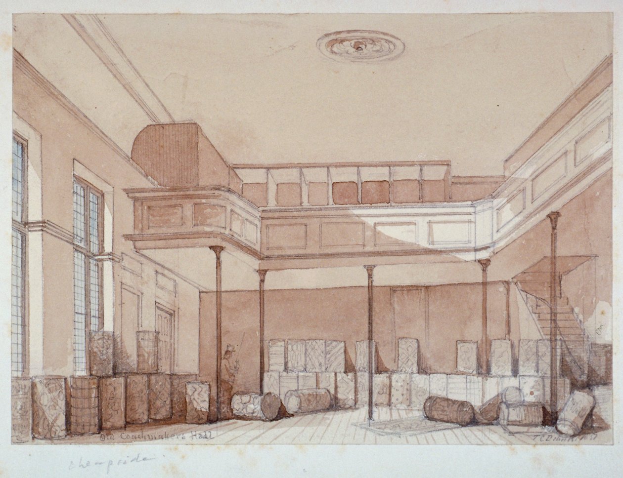 伦敦市诺贝尔街的马车制造商大厅内部，1851年 作者 托马斯·科尔曼·迪布丁