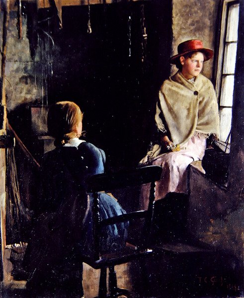 纽林的一个小屋内部（1884年（布面油画） 作者 托马斯·库珀·戈奇