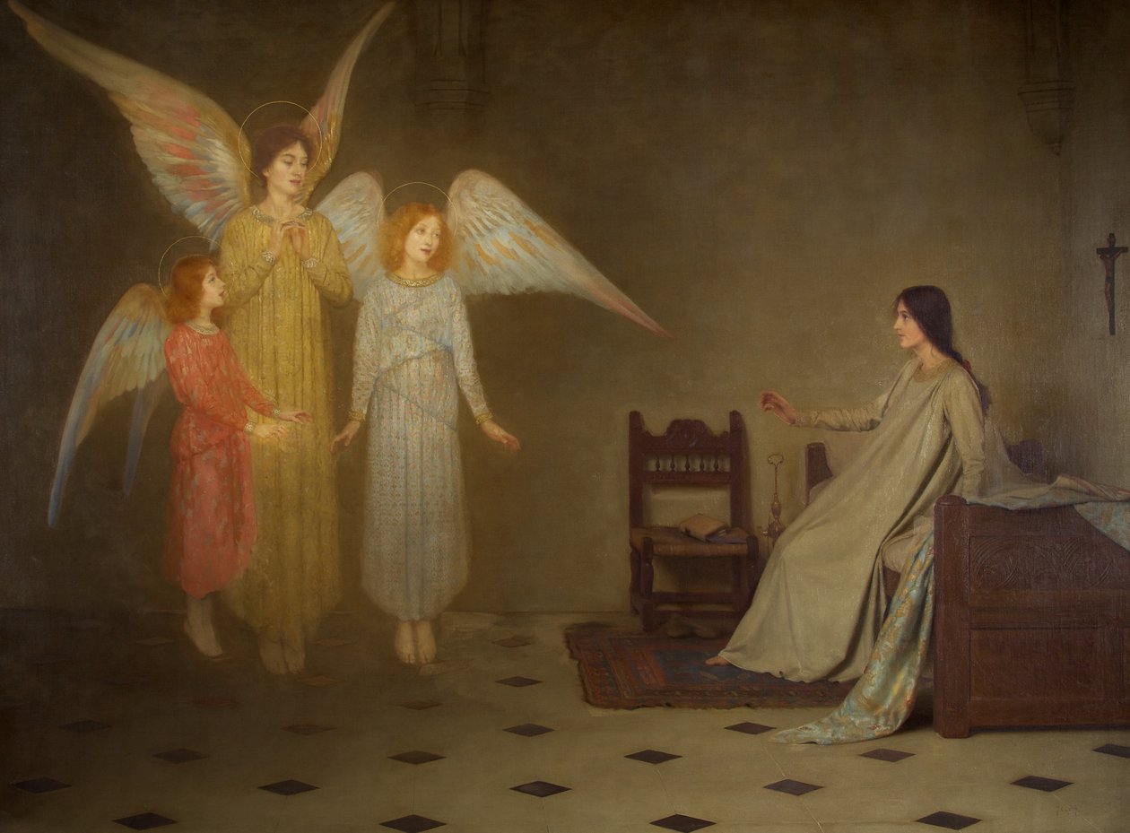 觉醒，约 1898 年（布面油画） 作者 托马斯·库珀·戈奇