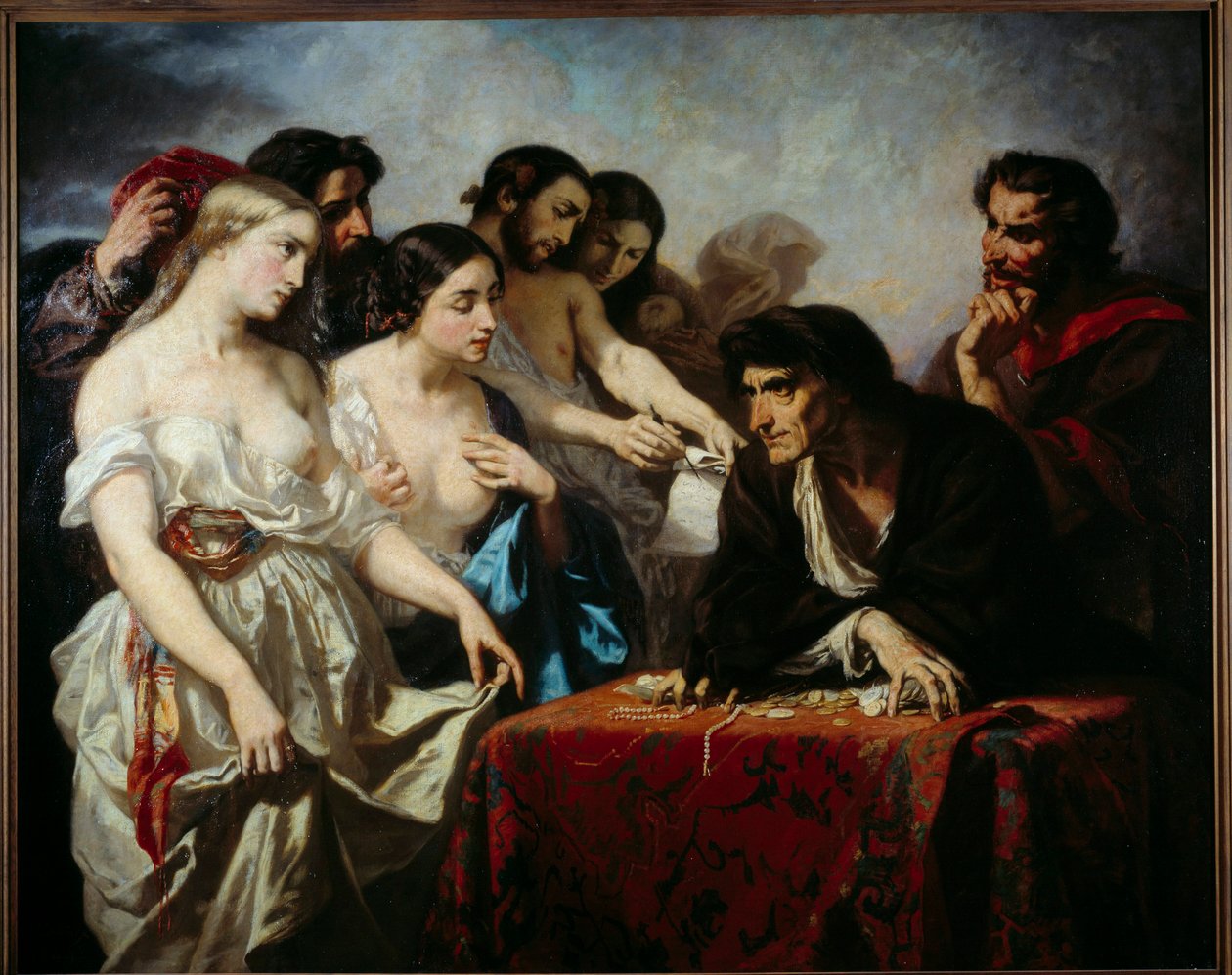 黄金之爱。 Thomas Couture 的绘画（1815-1879） 作者 托马斯·库蒂（Thomas Couture）