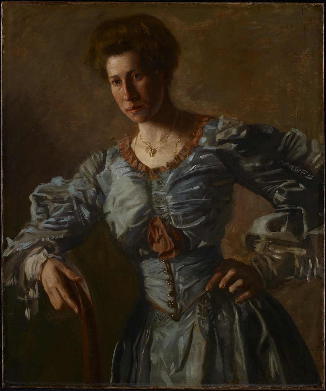 伊丽莎白·伯顿（Elizabeth L.Burton）肖像，约1905-06年（布面油画） 作者 托马斯·考珀思韦特·埃金斯