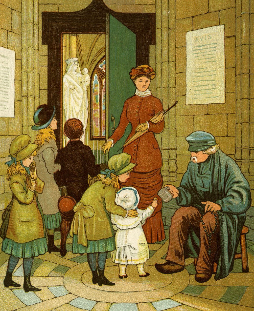 Beggar at church doors 作者 托马斯·克莱恩（Thomas Crane）
