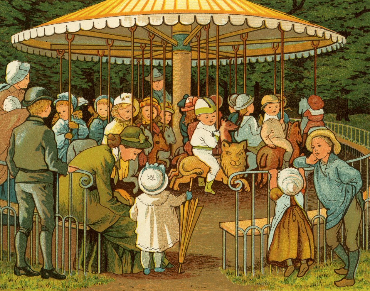 Merry go round or carousel in Paris, Champs Elysees 作者 托马斯·克莱恩（Thomas Crane）