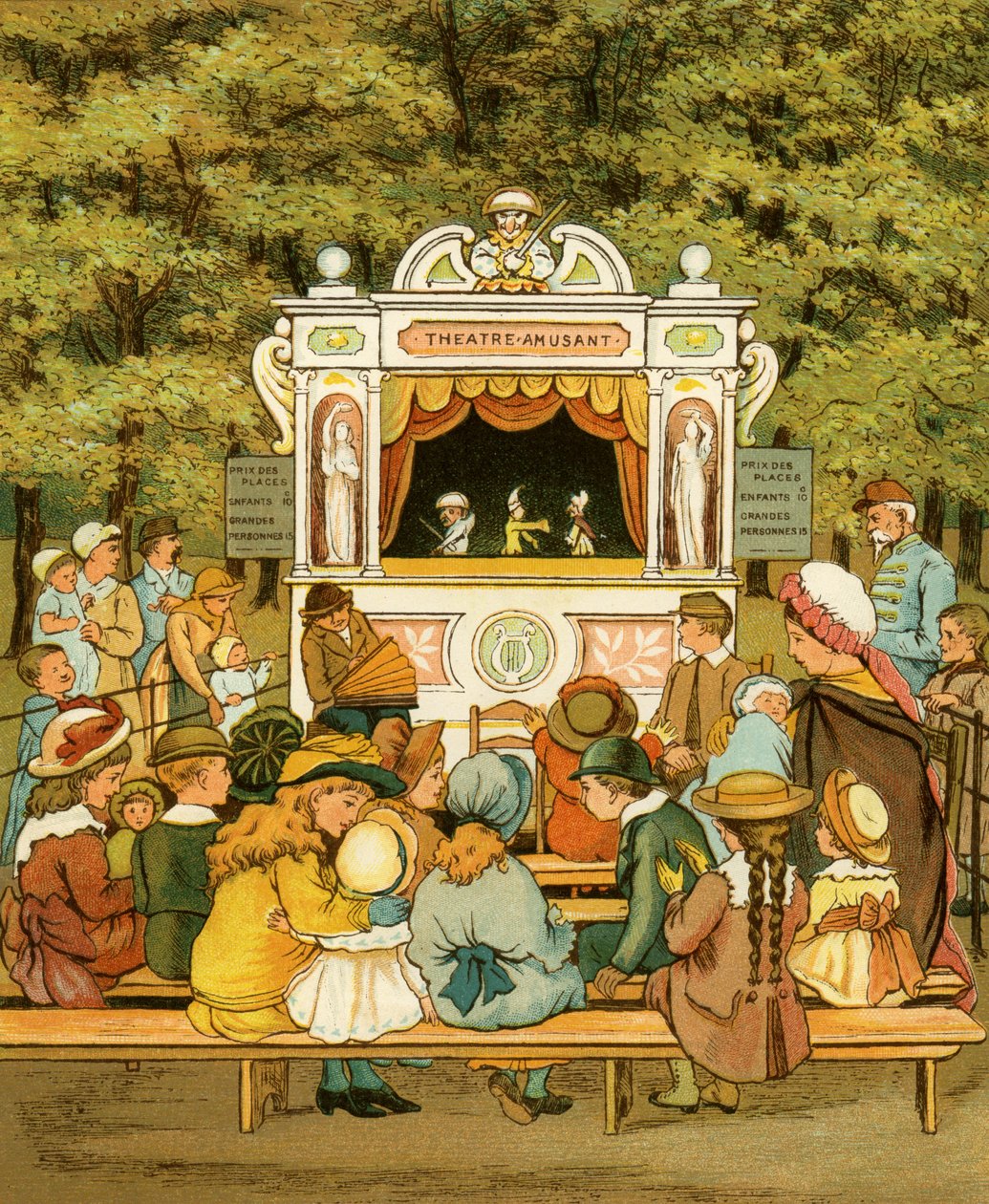 Punch and Judy show in In the Tuileries Gardens - le jardin des Tuileries 作者 托马斯·克莱恩（Thomas Crane）