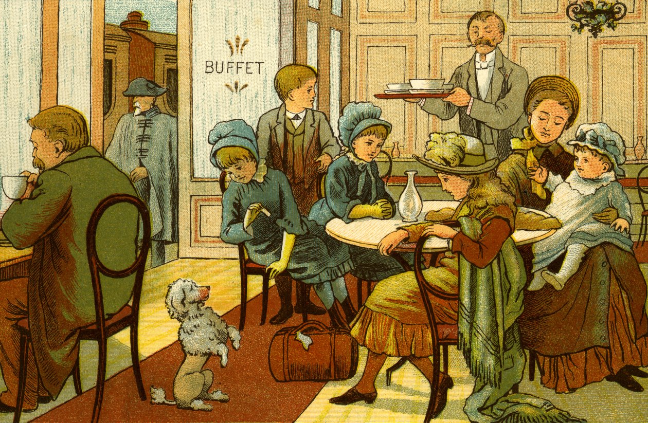 Victorian holidays - refreshments in the buffet 作者 托马斯·克莱恩（Thomas Crane）