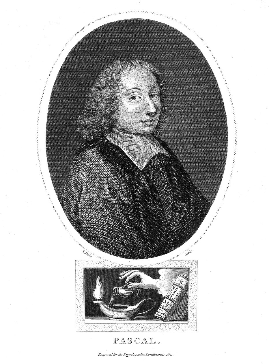 布莱斯·帕斯卡（Blaise Pascal），17世纪法国哲学家，数学家，物理学家和神学家，1821年 作者 托马斯·戴尔