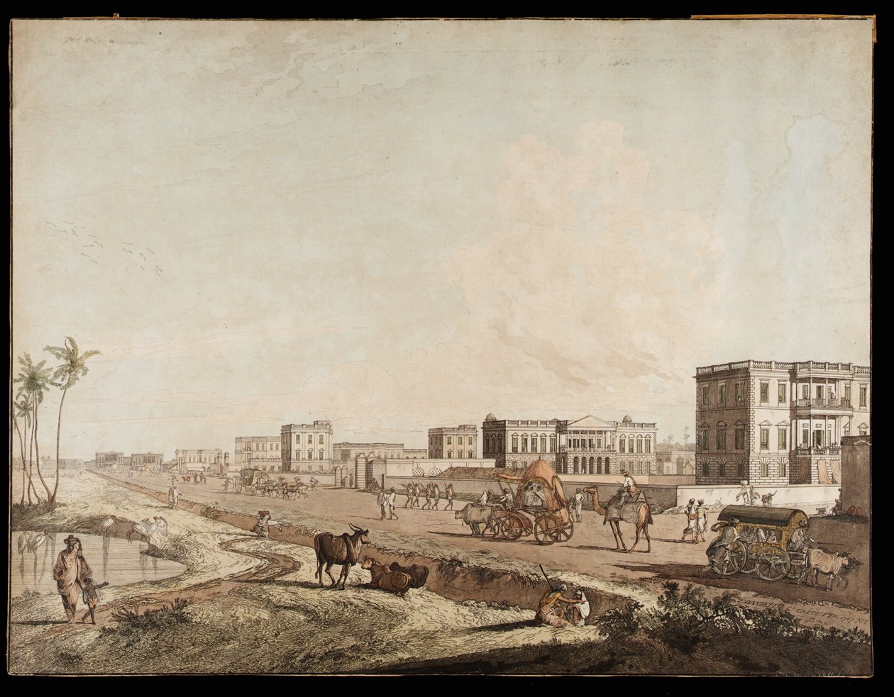 从加尔各答的角度看，在Chouringhee的新建筑，1787年 作者 托马斯·丹尼尔