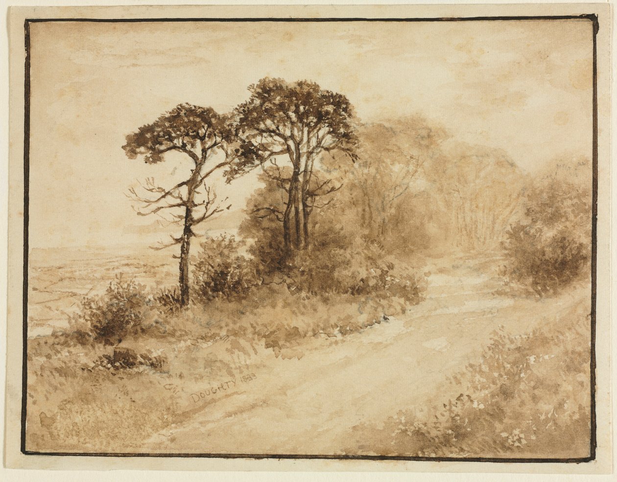 蜿蜒的风景，1833年。 作者 托马斯·多蒂