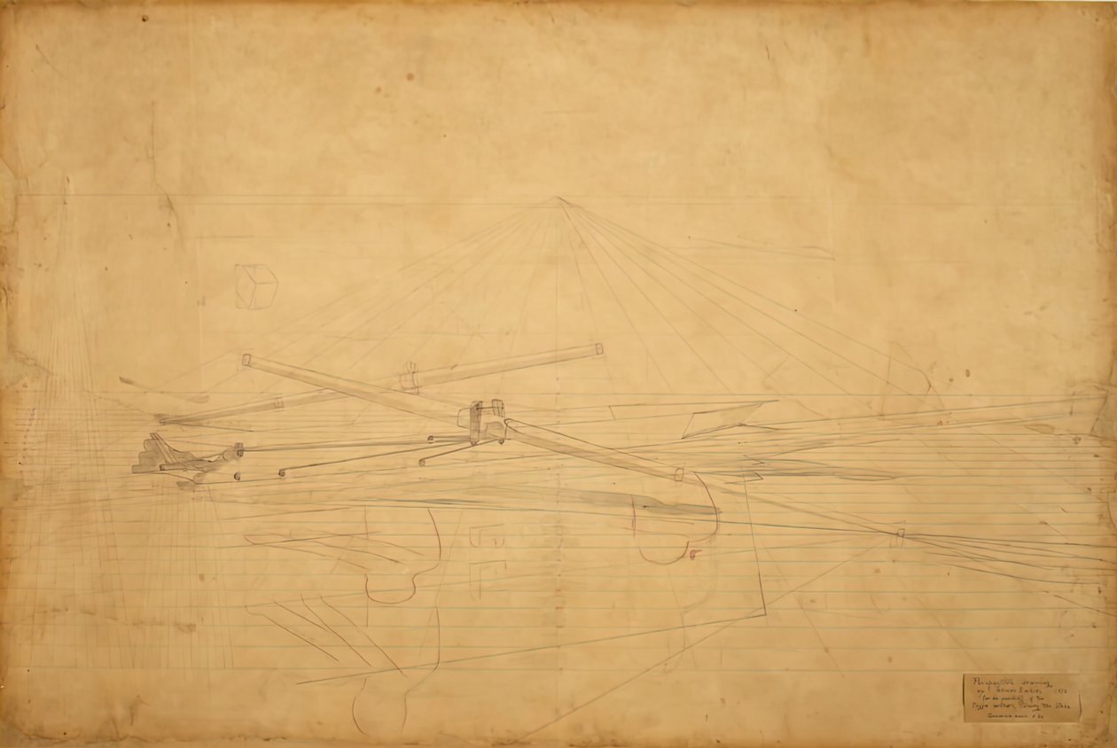 Biglin兄弟翻转木桩的透视画，约1873年。 作者 托马斯·埃金斯