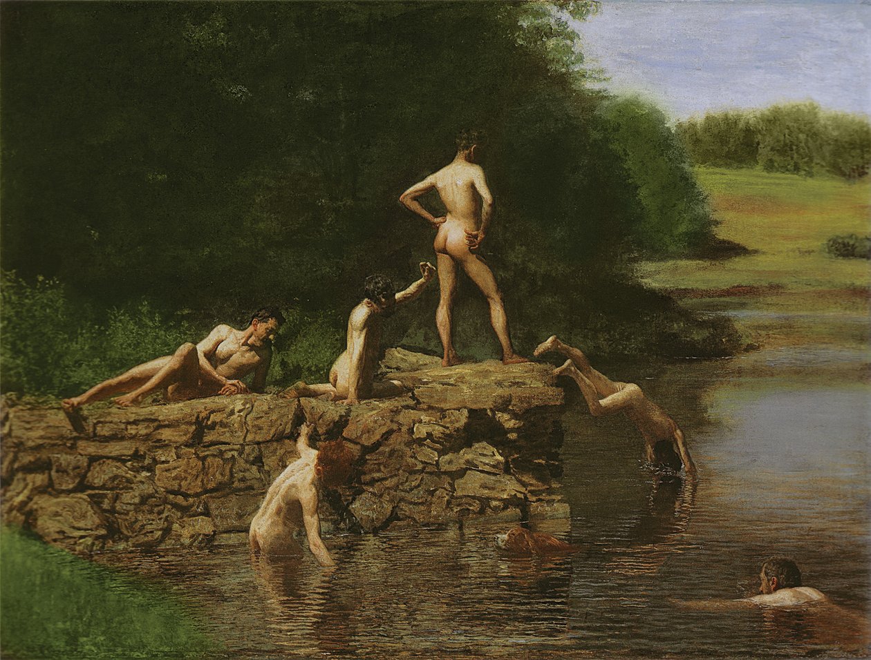游泳洞，1885年 作者 托马斯·埃金斯
