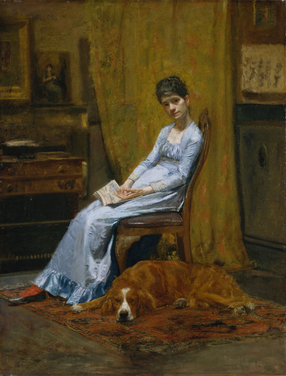 艺术家的妻子和他的塞特狗，约1884-89。 作者 托马斯·埃金斯