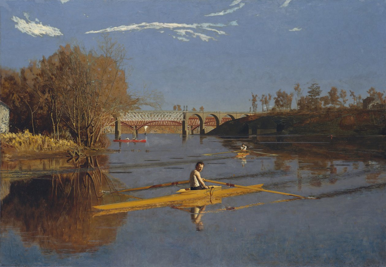 冠军单人双桨马克斯·施密特（Max Schmitt），1871年。 作者 托马斯·埃金斯