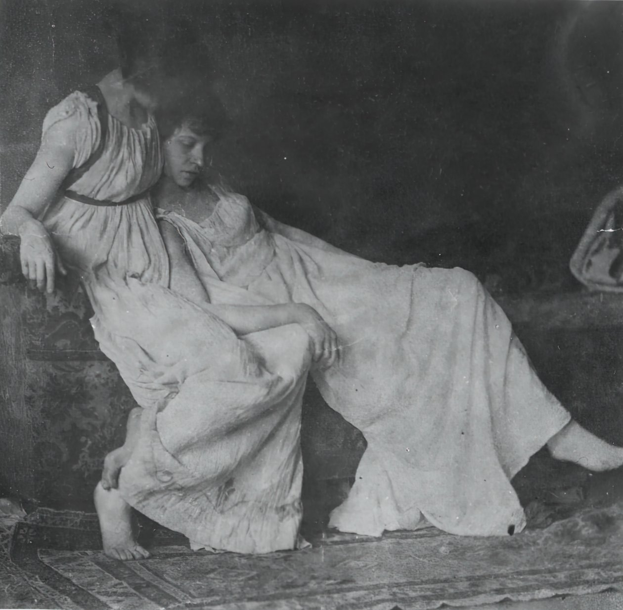 身着希腊服装的不明身份的模特，约1883年。 作者 托马斯·埃金斯