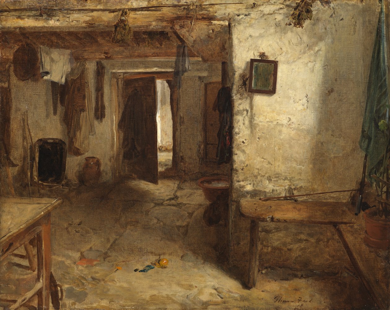 西部高地小屋内部 作者 托马斯·法德