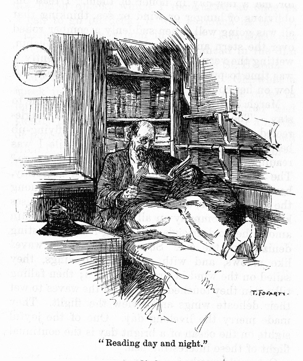 约书亚·斯洛克姆船长（1844-1909）的肖像，他于 1895 年进行了第一次世界航行之旅。托马斯·福加蒂（Thomas Fogarty，1873-1938）绘制的 20 世纪 作者 托马斯·福加蒂