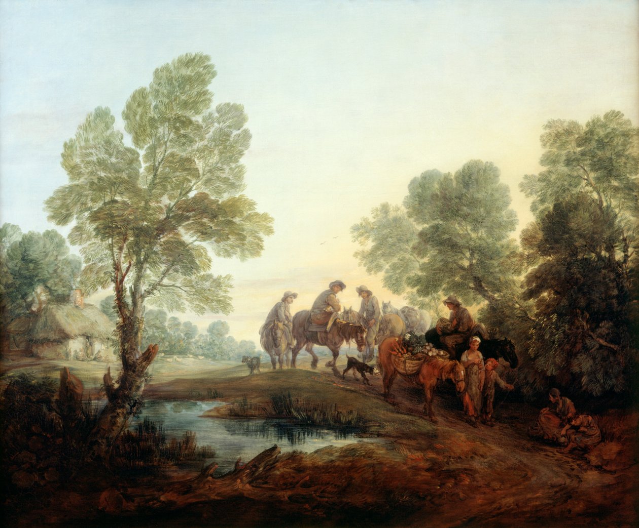去市场，c.1770（布面油画） 作者 托马斯·盖恩斯伯勒