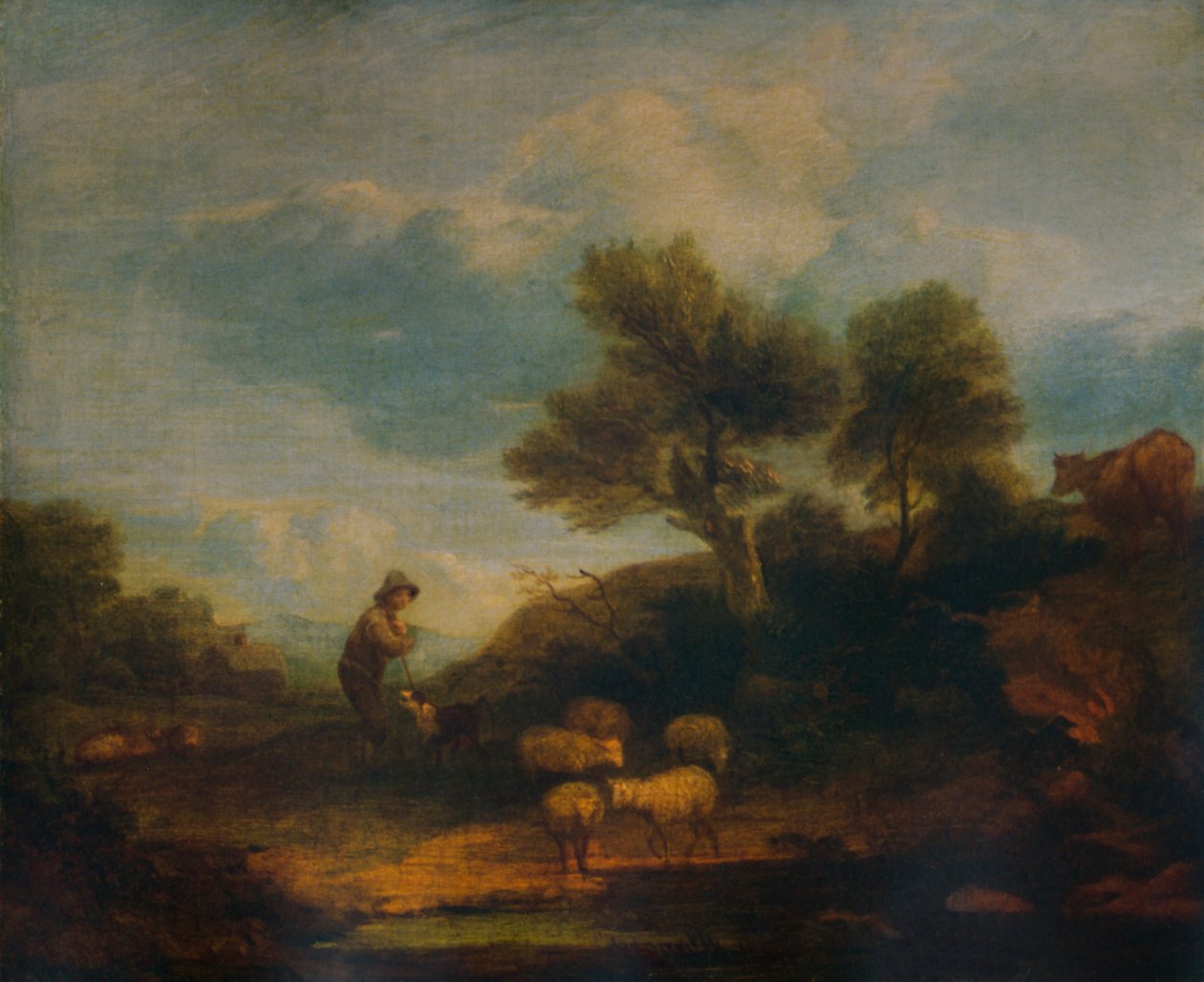 绵羊风景，18世纪，1935年 作者 托马斯·盖恩斯伯勒