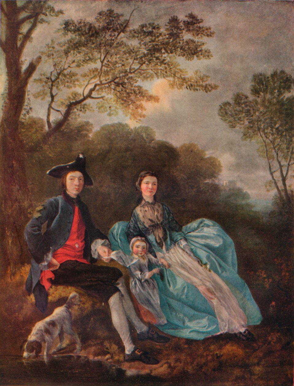 与他的妻子和女儿的艺术家肖像，c1748 作者 托马斯·盖恩斯伯勒